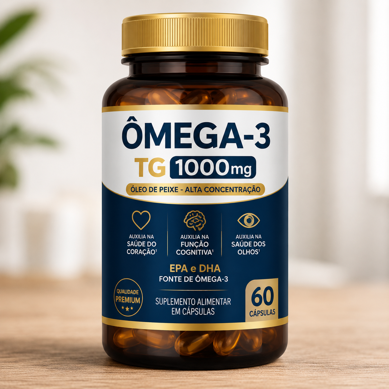 Frasco de omega 3
