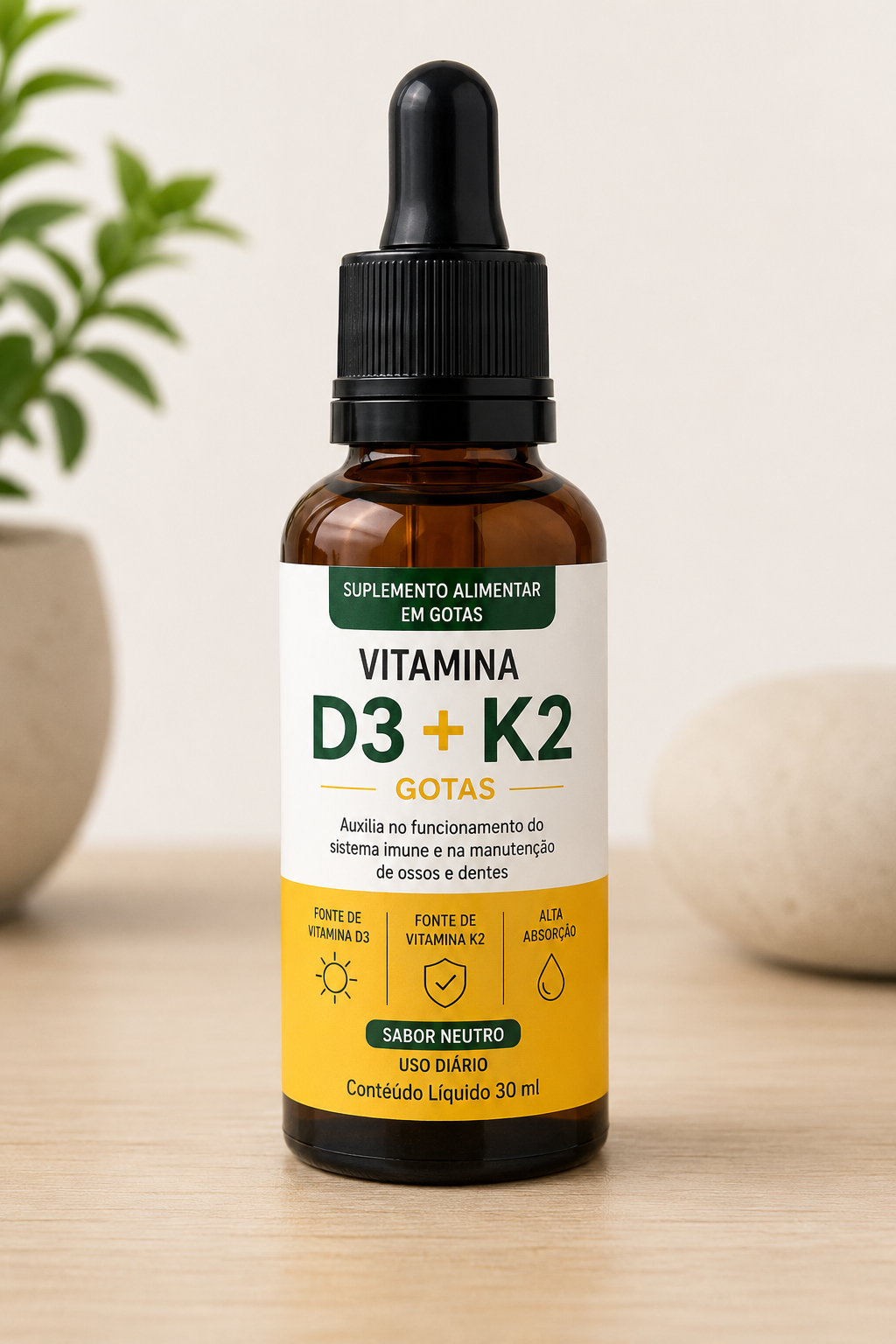 Frasco de vitamina D3